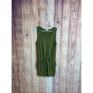 Anthropologie Daily Ritual Olive Green Romper Size 1